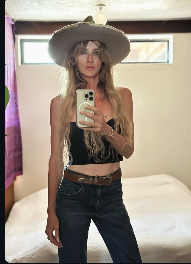 70s sterling silver leather Douglas Madnus Santa Fe belt ranger set