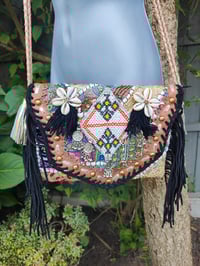 Image 1 of Chilean Bag - Black fringes and Silver strap