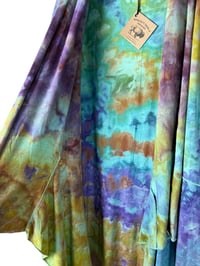 Image 7 of 3XL Drapey 3/4 Sleeve Cardigan With Pockets in Cool Earthy Watercolor Ice Dye