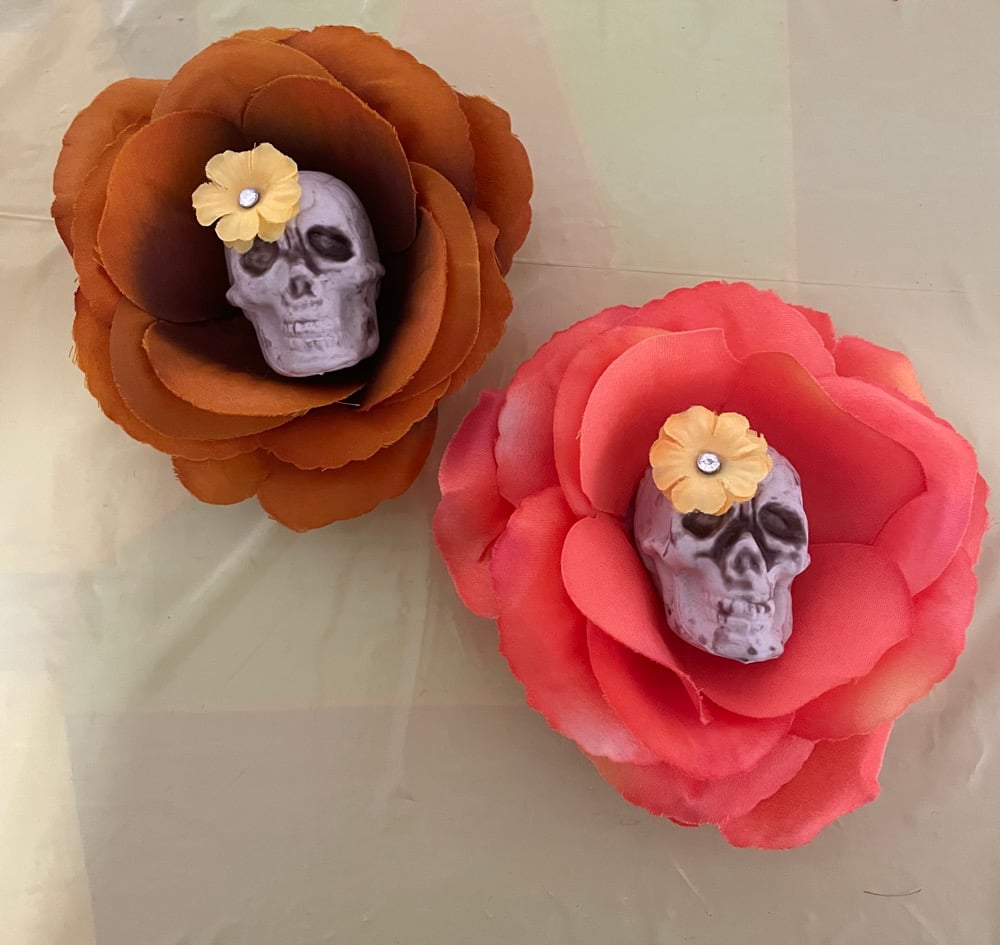 Orange skull rose