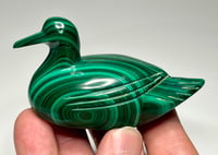 Image 3 of Malachite Duck Carving | #3030
