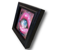 Image 6 of ‘HUNGRY EYES’ MINI FRAMED ACRYLIC PAINTING 4”x4”