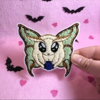 Image 1 of Fuzzy Poodle Moth  - 3.5 Inch - Embroidered, Iron-On Patch