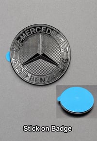 Image 7 of MERCEDES BENZ SPORT GLOSS BLACK BONNET BADGE - 57MM NEW - C E S CLK AMG CLASS