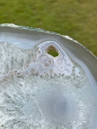 Image 5 of Large Agate Slice With Druzy Crystal Pockets #2249