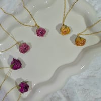 Image 2 of Real Flower Rose Bud Necklace