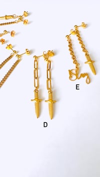 Image 4 of SMALL GOLD DAGGER EARRINGS 