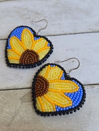 Image 2 of Sunflower Heart earrings 