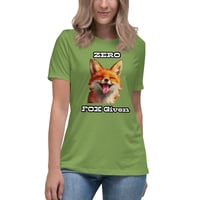 Image 1 of Women's Relaxed T-Shirt, Zero Fox Given T-Shirt | Funny Fox Sarcastic Humor Graphic Tee