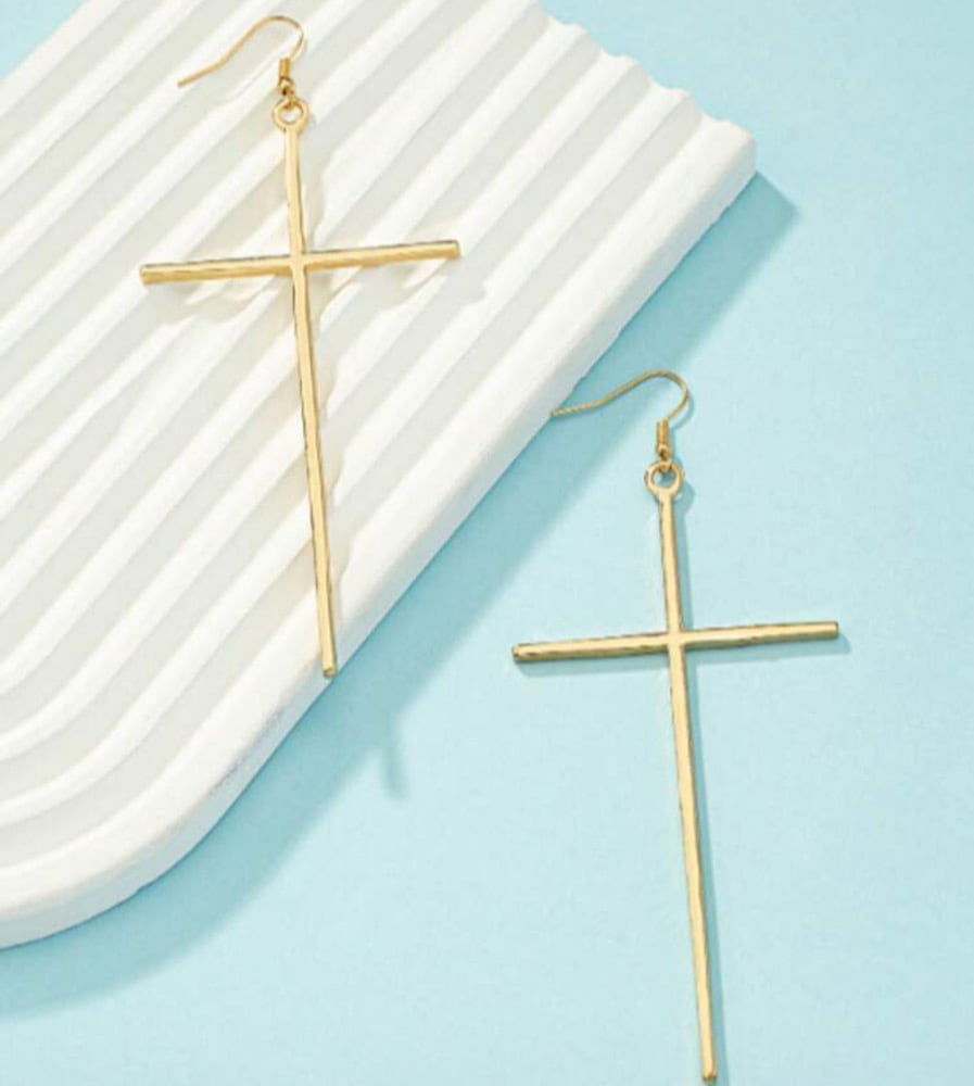 Image of “Cross Drop Earrings”