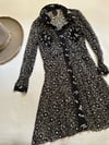 90s Anna Sui silk chiffon black and white bohemian dress