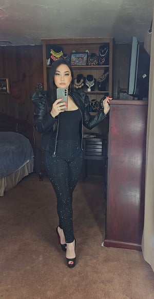 Image of Black Rhinestone Pants
