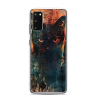 Image 22 of Dark Goth Black Cat With Orange Clear Case for Samsung®