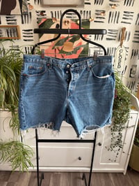 Image 1 of Levi distressed button fly shorts 
