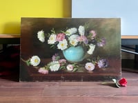 Image 1 of Oil Floral on Stretched Canvas