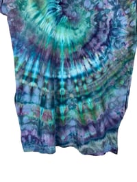 Image 9 of M 100% Cotton Short T-Shirt Dress with Pockets in Mermaid Spiral Ice Dye