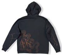 Image 2 of “TURN YOU TO STONE” CUSTOM BLEACH PAINTED PULLOVER HOODIE XL