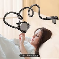 Adjustable 120cm Carbon Steel Gooseneck Phone Holder - 360° Rotatable Clamp, Lazy Bracket for Bed 