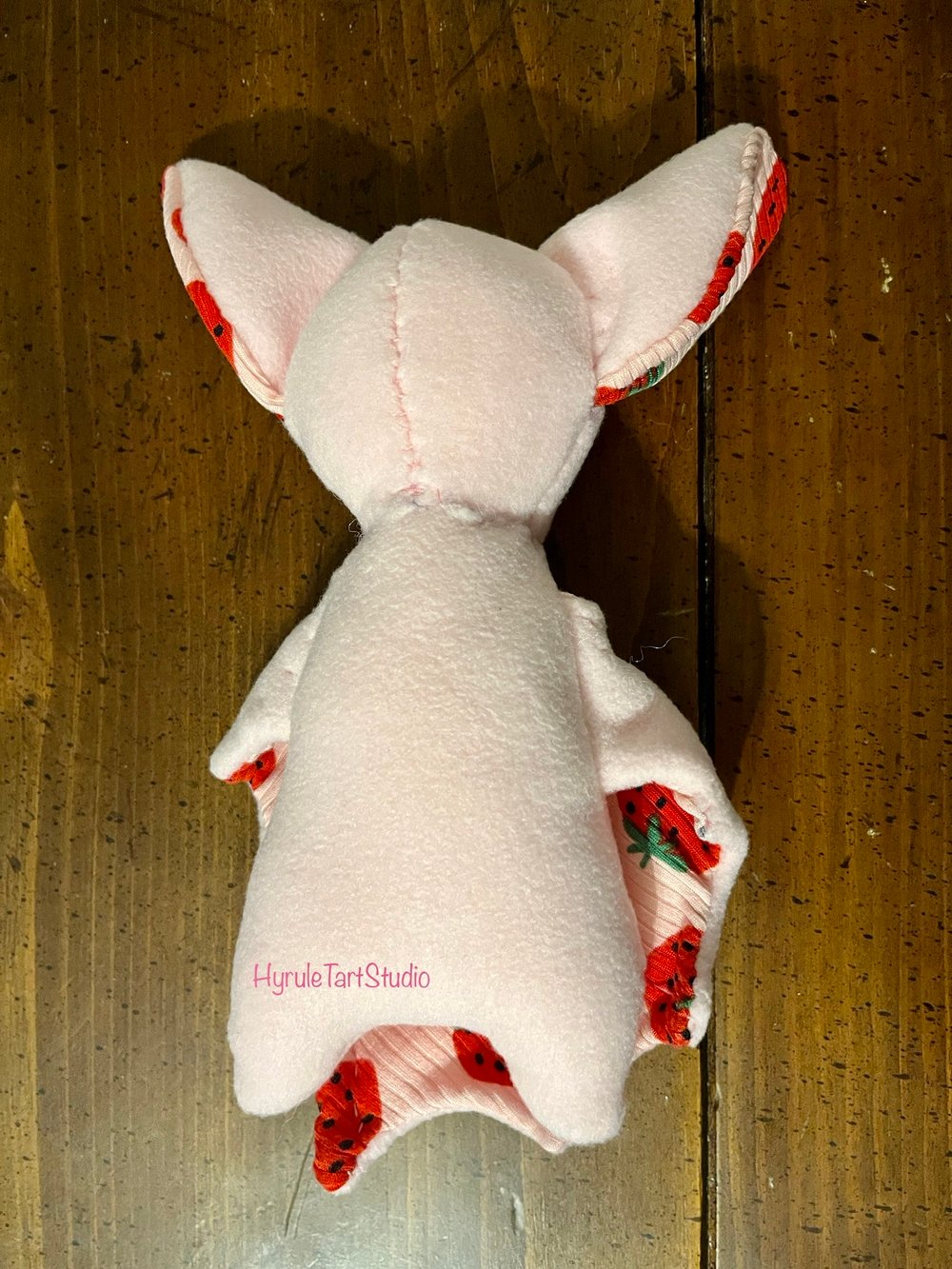 Handmade Strawberries and Cream Bat Plushy