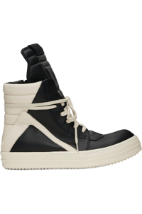 RICK OWENSBlack & Off-White Hollywood Geobasket Sneakers