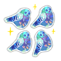 Image 1 of Tauben Sticker (transparenter Glitzer)