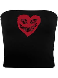 Mizzle Heart Blk Tube Top (Red)