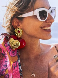 Image 7 of LARGE RED HEART EARRINGS 