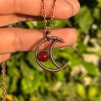Image 3 of Carnelian Copper Moon Pendant 🌙❤️‍🔥
