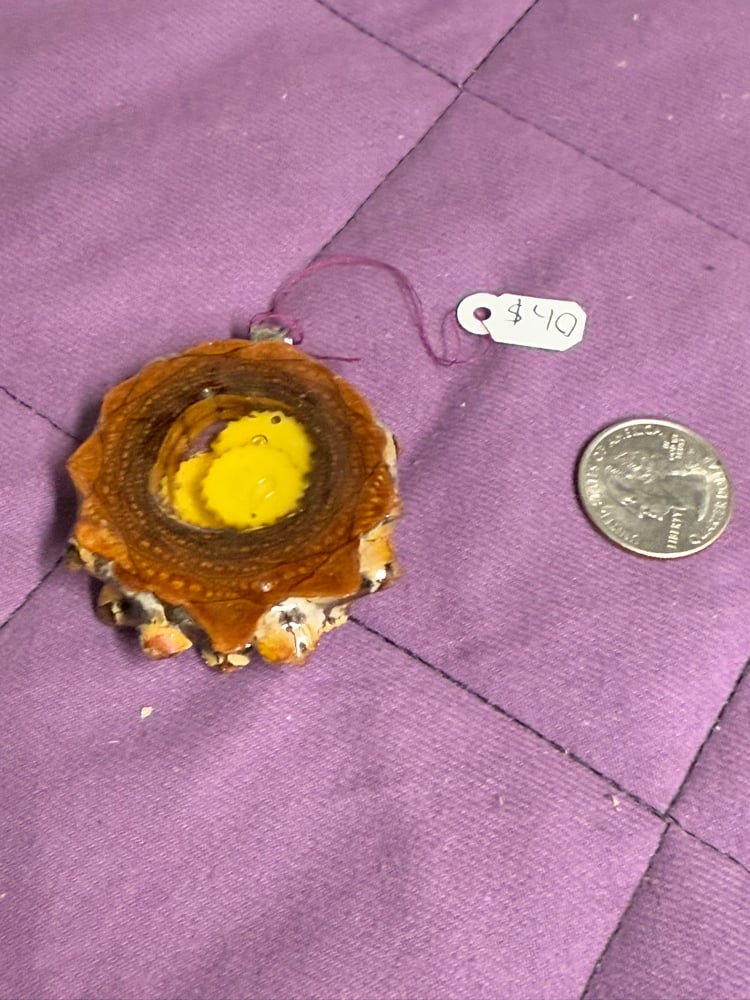 Image of Sunflowers Pinecone Charm | PNW Art | Handmade PNW Jewelry | #115