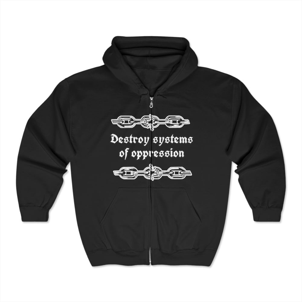 Image of Destroy Systems Zip-up Black Hoodie