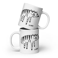 Image 2 of White glossy mug zebra 