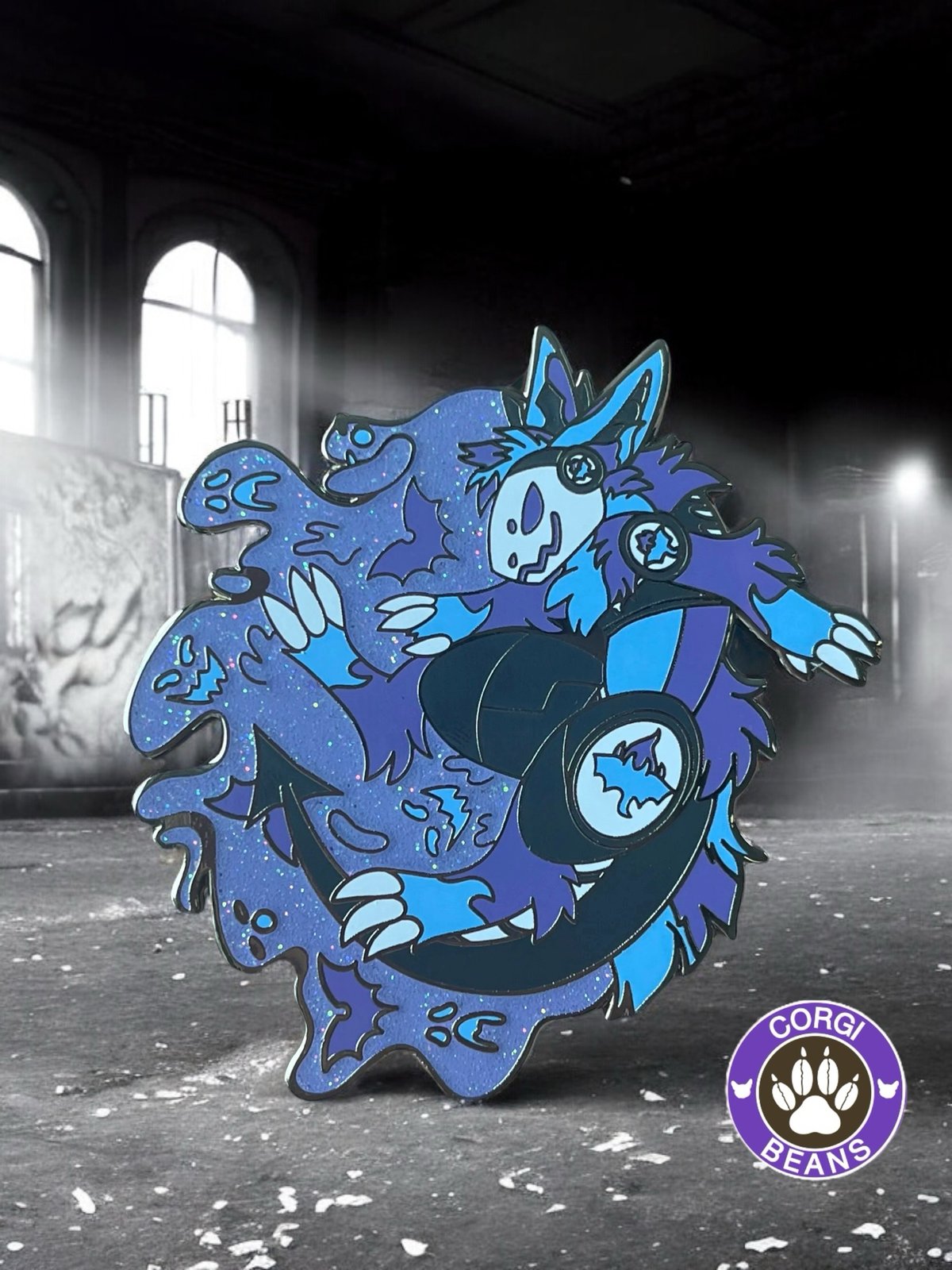 Ghost Type Protogen Enamel Pin | CorgiBeans