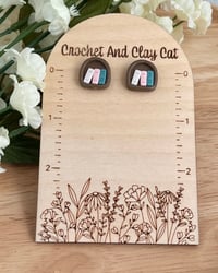 Image 3 of Bookshelf Stud Earrings