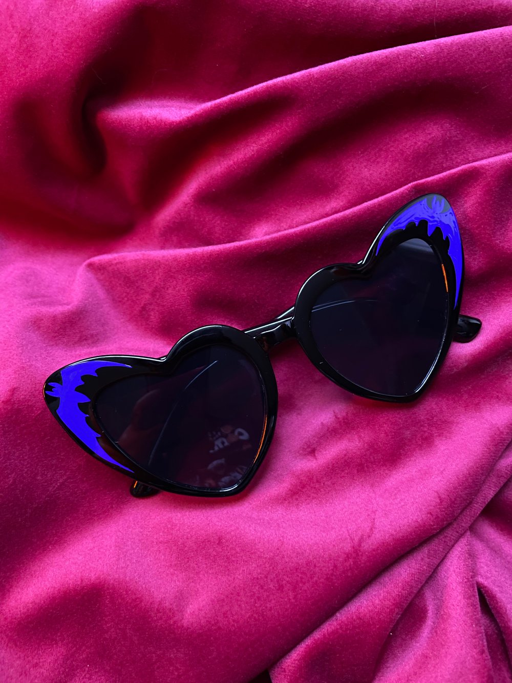 Bat Killer Heart Shaped Sunglasses 