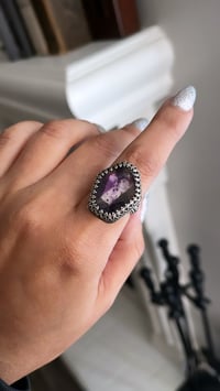 Image 3 of Atomic amethyst ring