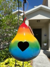 Rainbow/Pride Heart Martin Gourd Birdhouse