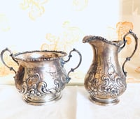 Image 1 of STERLING SILVER CREAM & SUGAR 