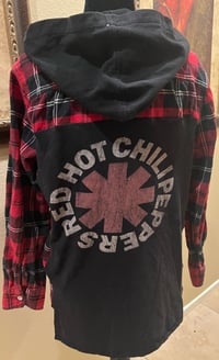 Vintage Red/Black Hoodie Flannel Shirt Red Hot Chili Peppers 