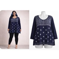 Image 1 of New Large B.L.E.U. Bedazzled top #761*9