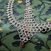 Image 4 of IRENE European Chainmail Headpiece with Glass Bead