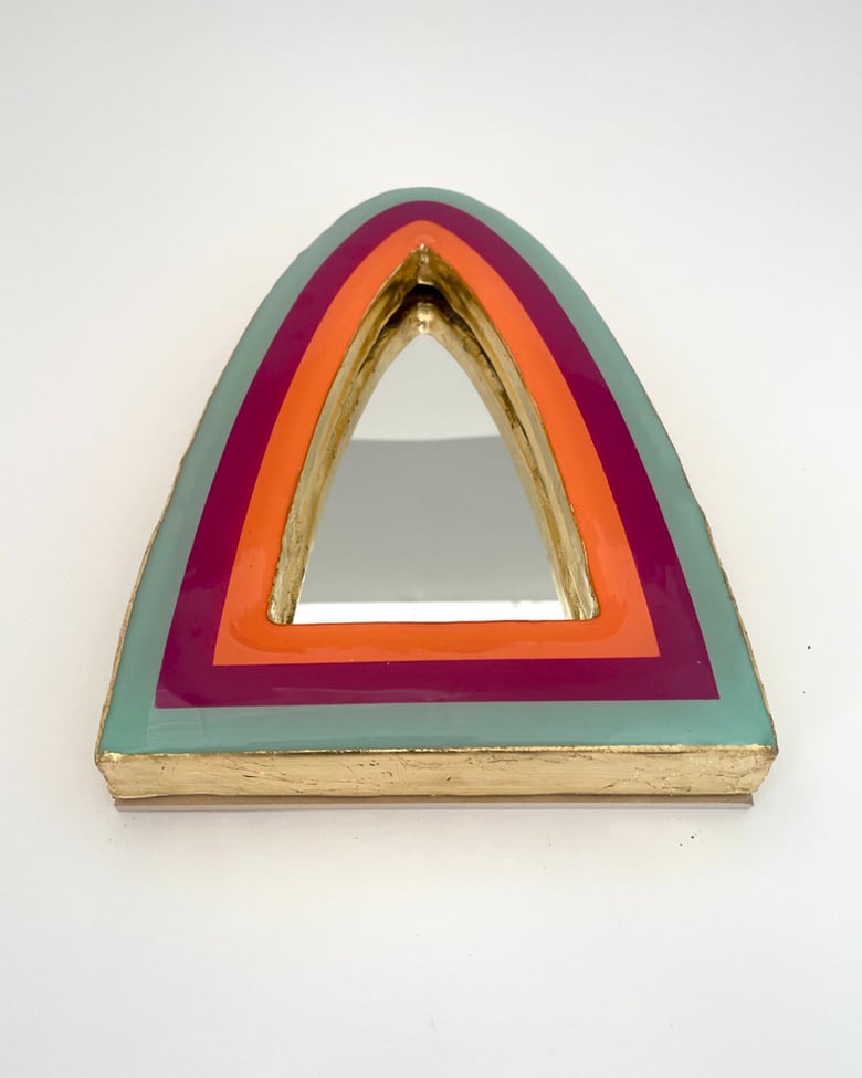 Image of Modernist Mirror Aqua Blue/Magenta/Fluoro Orange