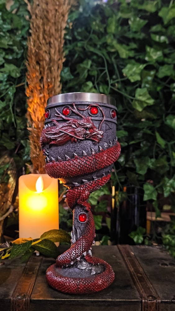 👑The Armored Kingdom Red Bloodfire Dragon Crimson Goblet