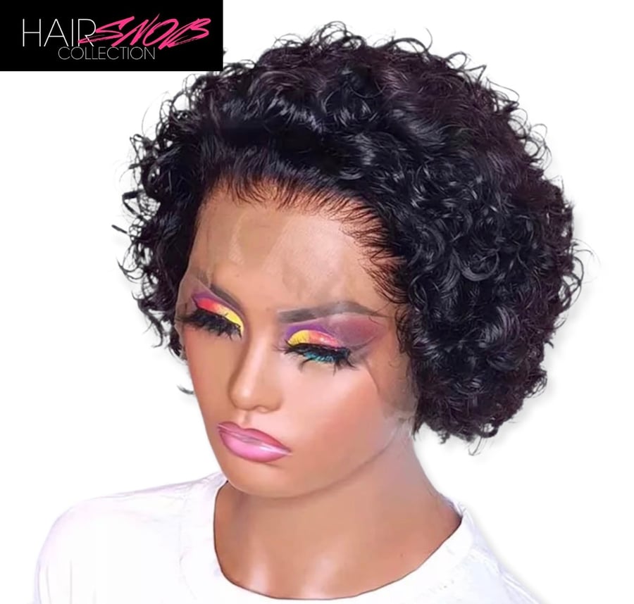 Image of Lace Front Short Pixie Cut Curly Wig