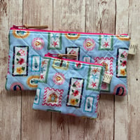 Image 1 of “Beach Vibes” Small OR Mini Quilted Zipper Bag