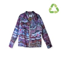 Image 1 of ♻️ UPCYCLED M TALL Linen Blend Jacket in Warm Geode Ice Dye