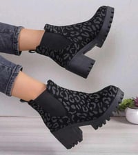 Image 2 of Women's Leopard Ankle Casual Booties 