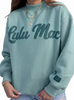 Image of Lulu Mac Script Mock Neck Sweatshirts PIck Your Color 