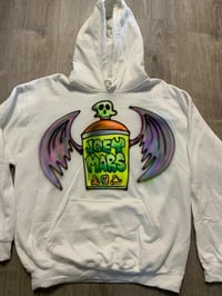 Image 3 of 1/1 Airbrush Hoodie on a Large White Hoodie