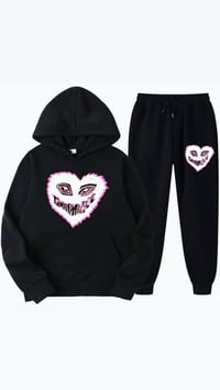 OG Mizzle Heart Blk Jogger Set ( pink&white)