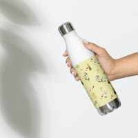Image 1 of Bouteille d'eau personnalisée en inox, motif rose de noël